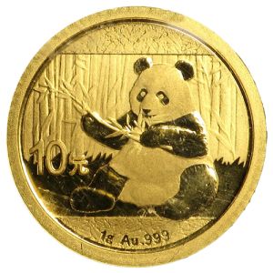 1g zlatnik Kineska panda