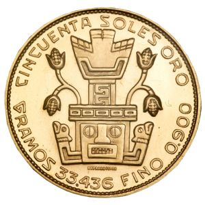 Peruanski zlatnik 50 Soles