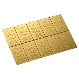 10 X 1/10 unce zlatna kombinirana poluga, različiti proizvođači