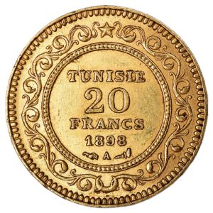 20 tuniskih franaka, zlatnik