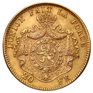 20 franaka, zlatnik Leopold II